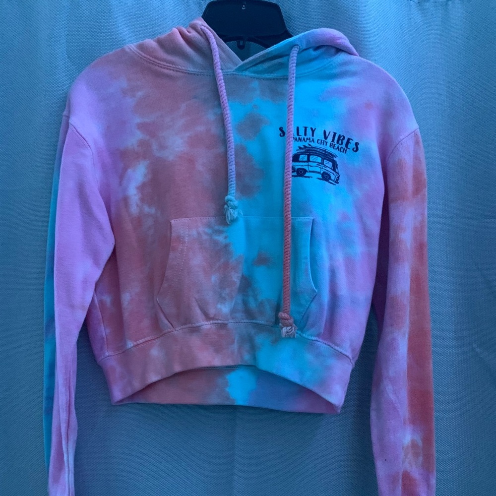 cropped tie-dye hoodie !